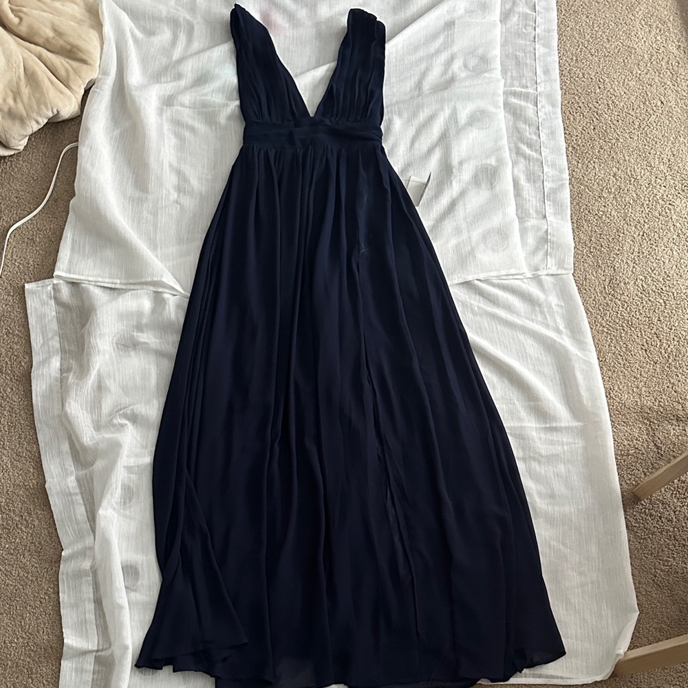 Elegant Navy Blue Women's Gown